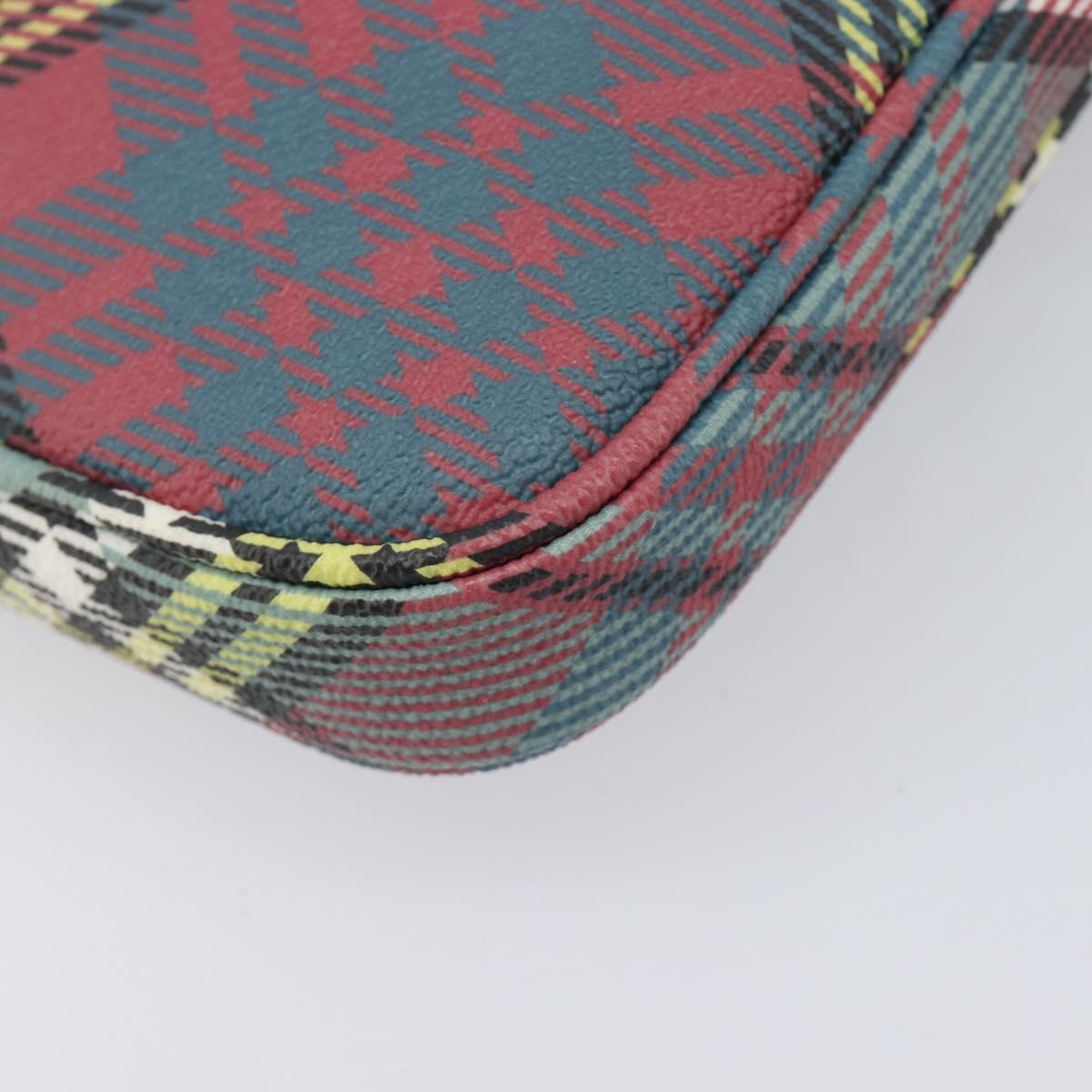 Vivienne Westwood Tartan Check Accessory Pouch PVC Multicolor Gold Auth am13076V