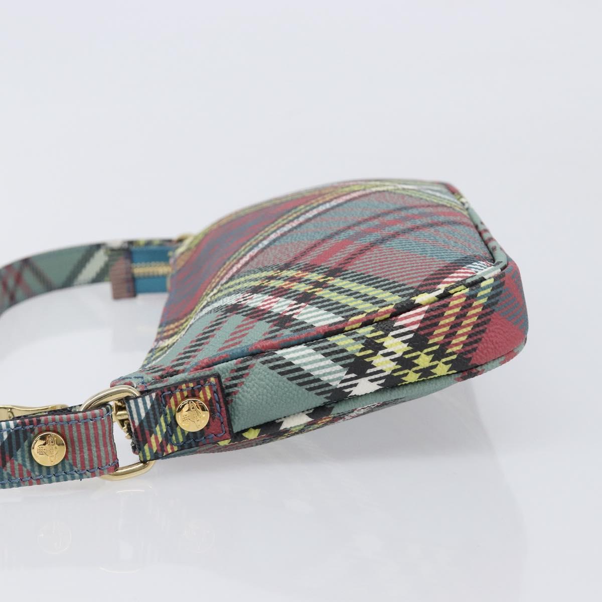 Vivienne Westwood Tartan Check Accessory Pouch PVC Multicolor Gold Auth am13076V