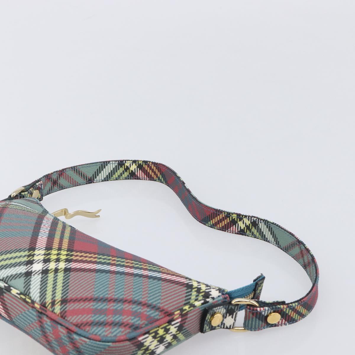 Vivienne Westwood Tartan Check Accessory Pouch PVC Multicolor Gold Auth am13076V