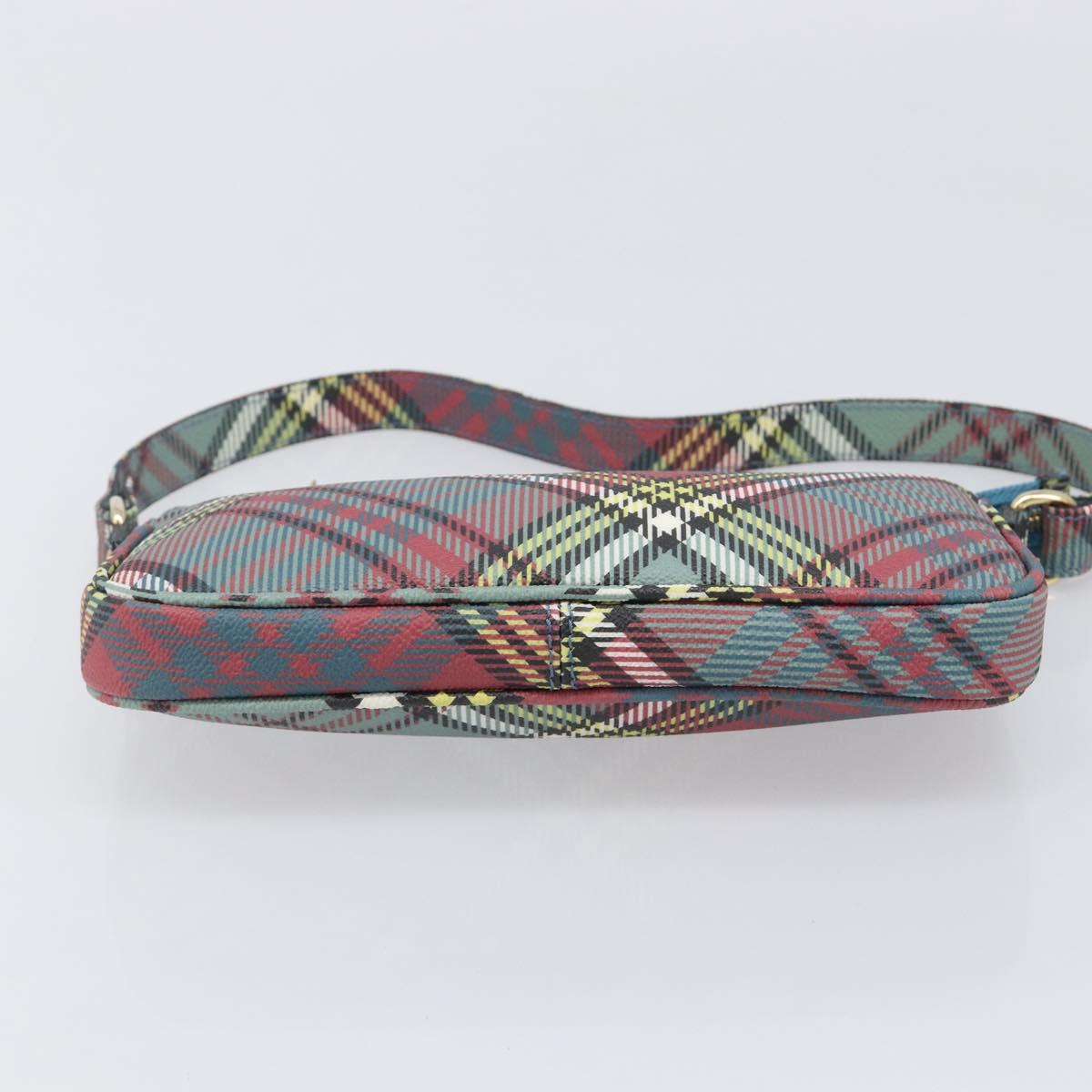 Vivienne Westwood Tartan Check Accessory Pouch PVC Multicolor Gold Auth am13076V