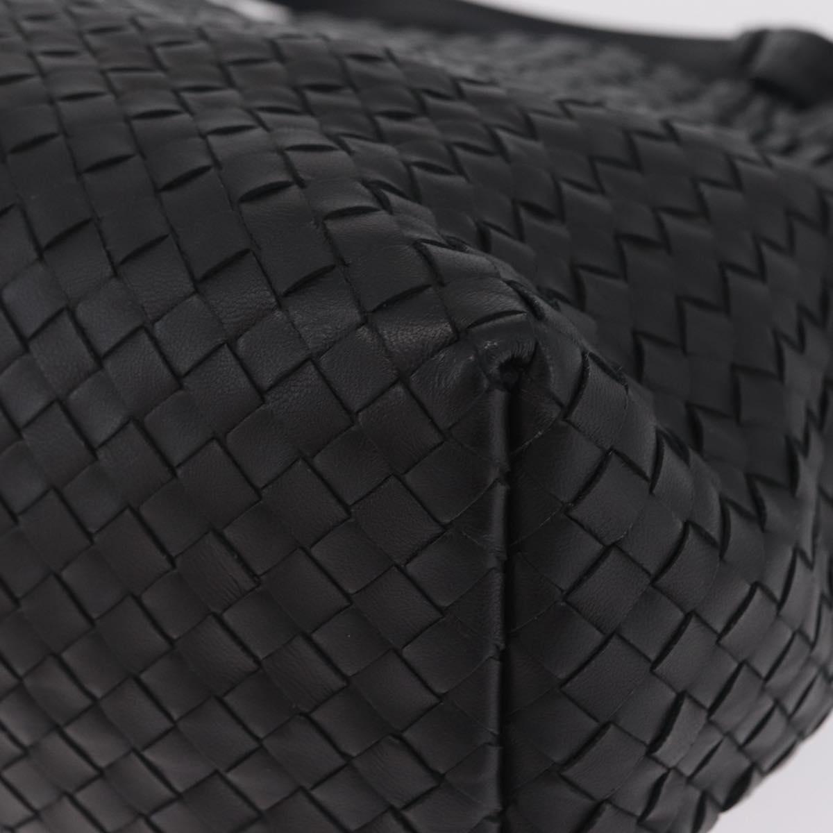 Bottega Veneta INTRECCIATO Garda Hand Bag Leather Black Auth am13078V