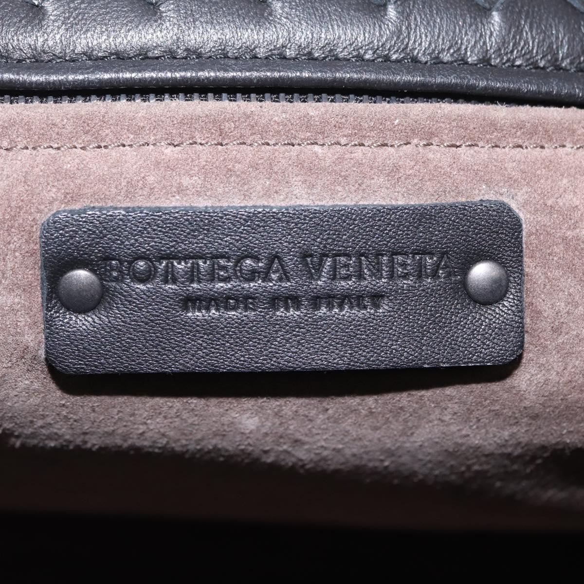 Bottega Veneta INTRECCIATO Garda Hand Bag Leather Black Auth am13078V