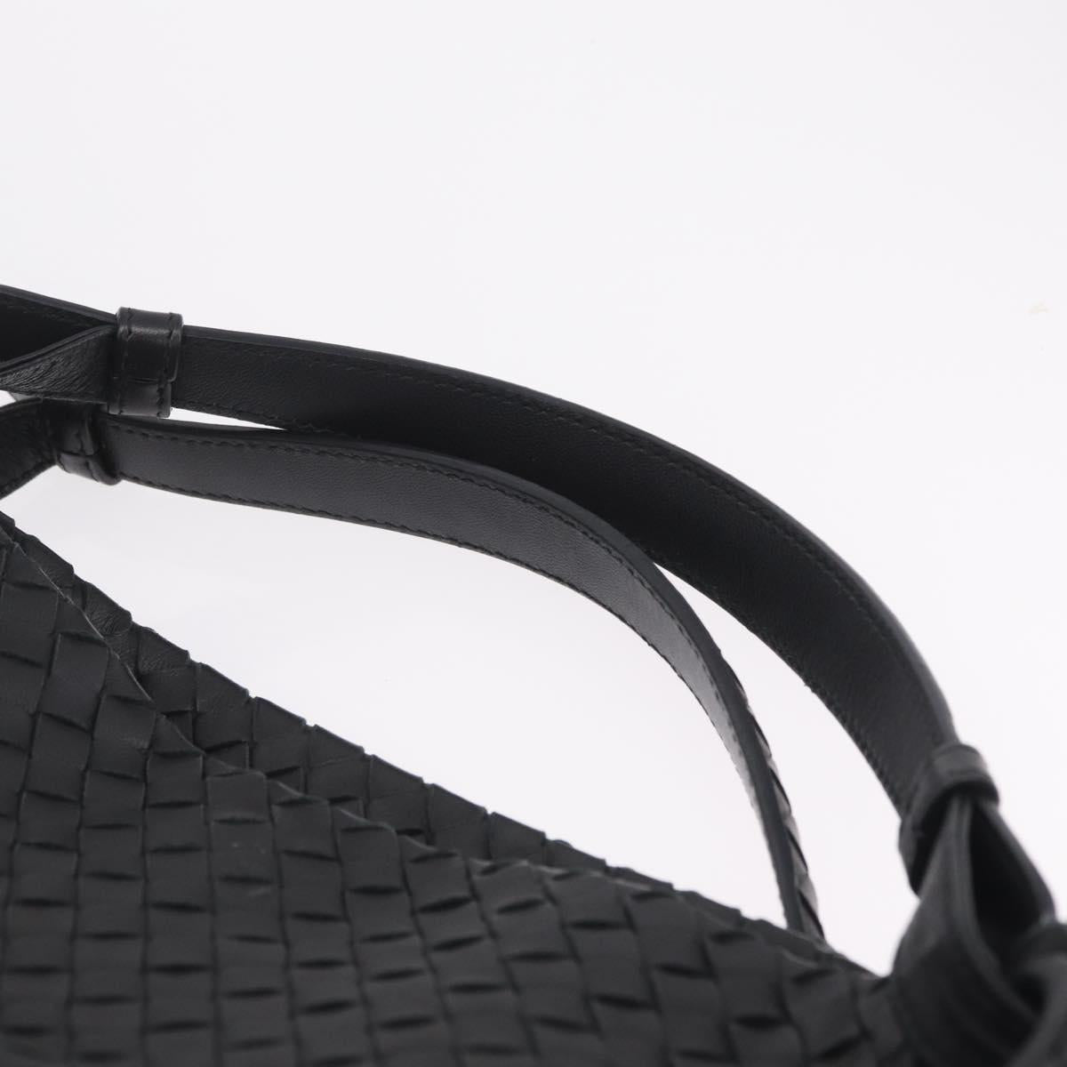 Bottega Veneta INTRECCIATO Garda Hand Bag Leather Black Auth am13078V