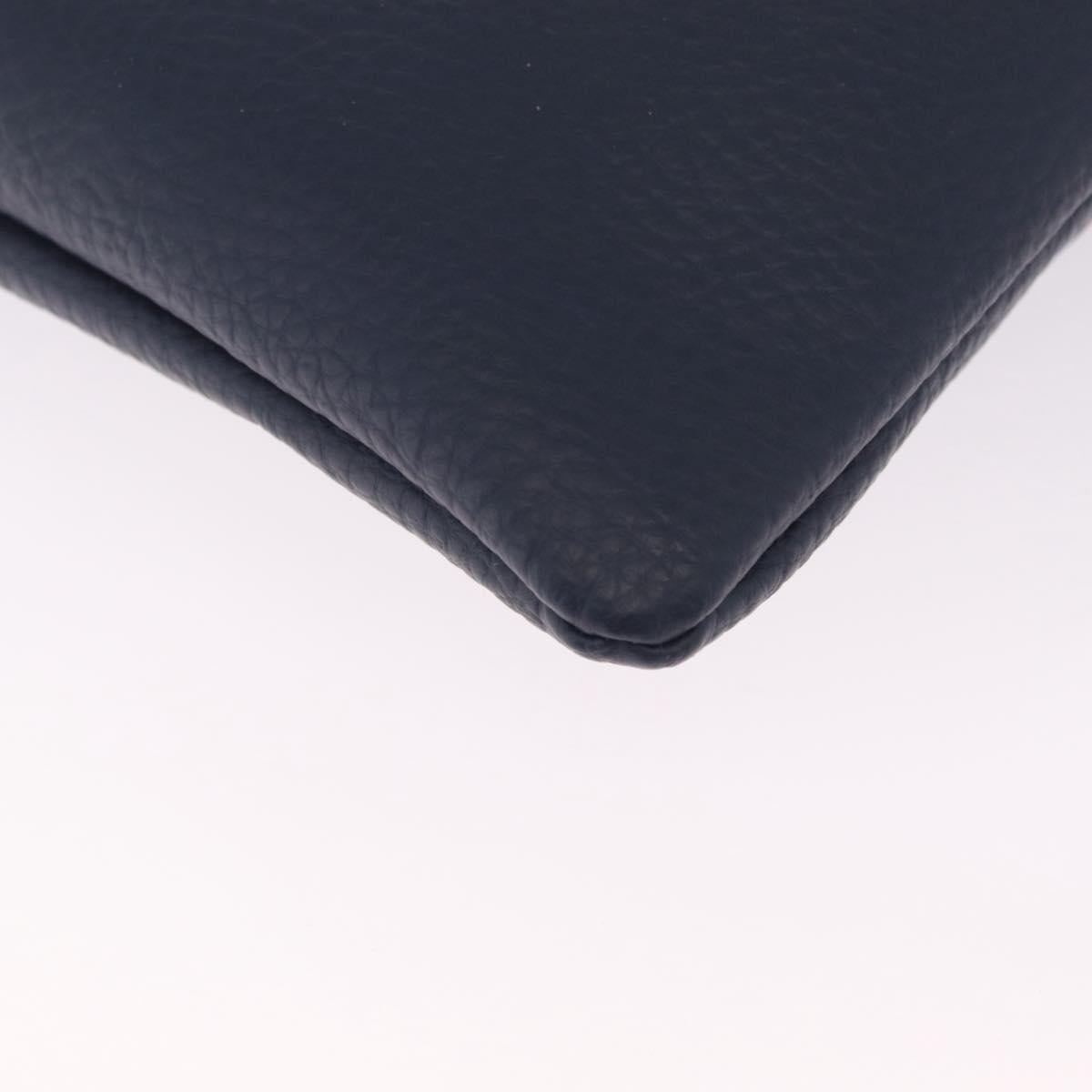 Vivienne Westwood Clutch Bag Leather Navy Silver Auth am13080V