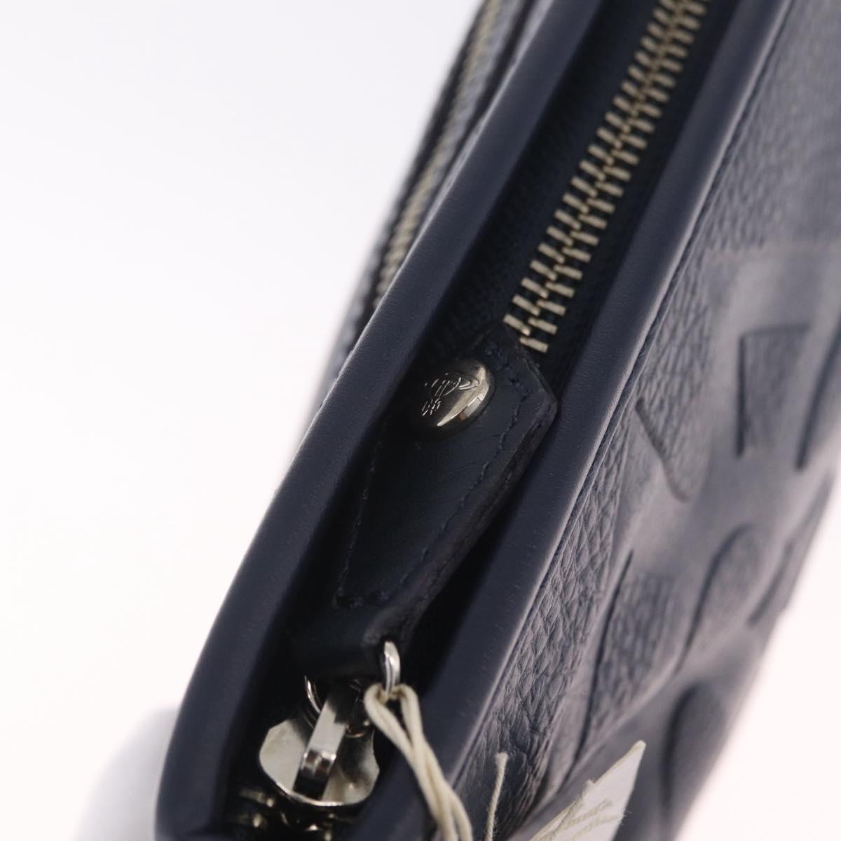 Vivienne Westwood Clutch Bag Leather Navy Silver Auth am13080V
