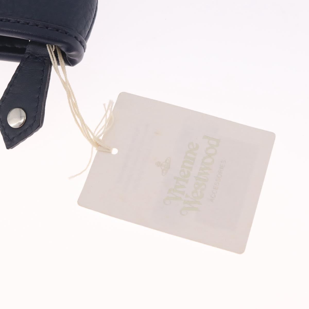 Vivienne Westwood Clutch Bag Leather Navy Silver Auth am13080V