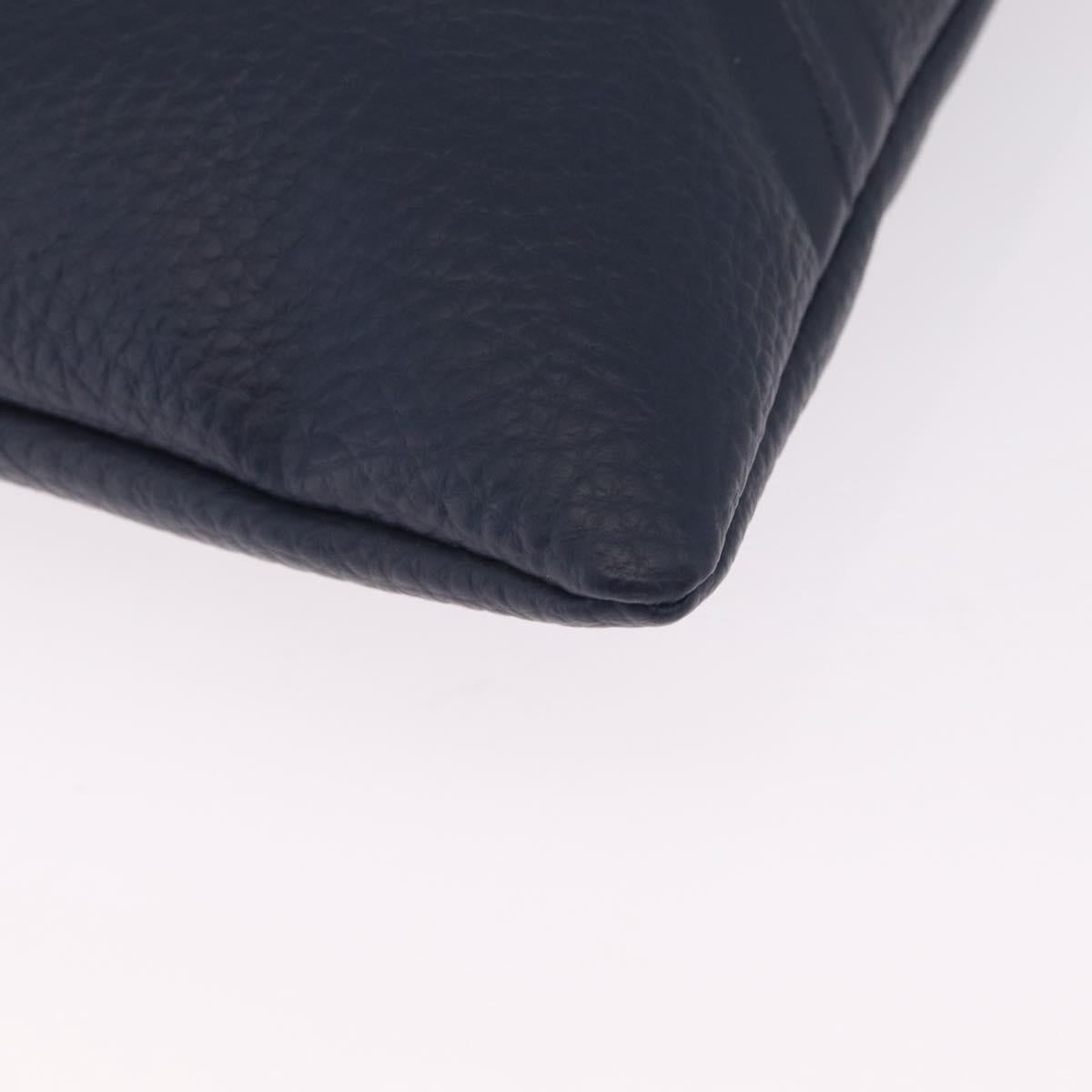 Vivienne Westwood Clutch Bag Leather Navy Silver Auth am13080V