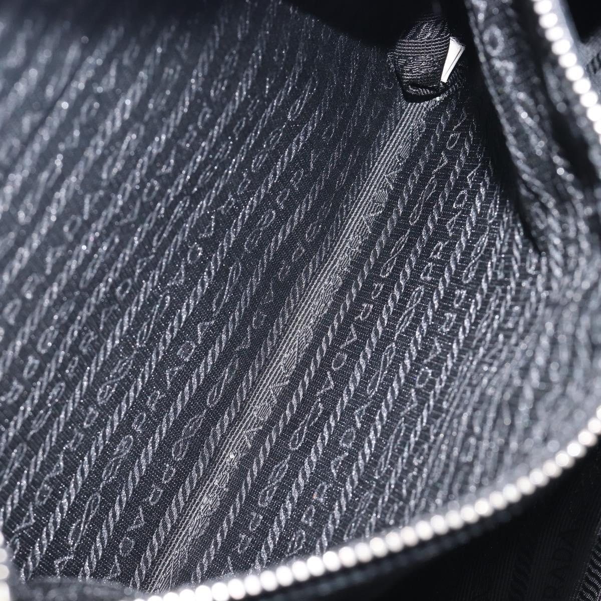 PRADA Ready Lock Shoulder Bag Leather Black Silver BR3282 Auth am13083V