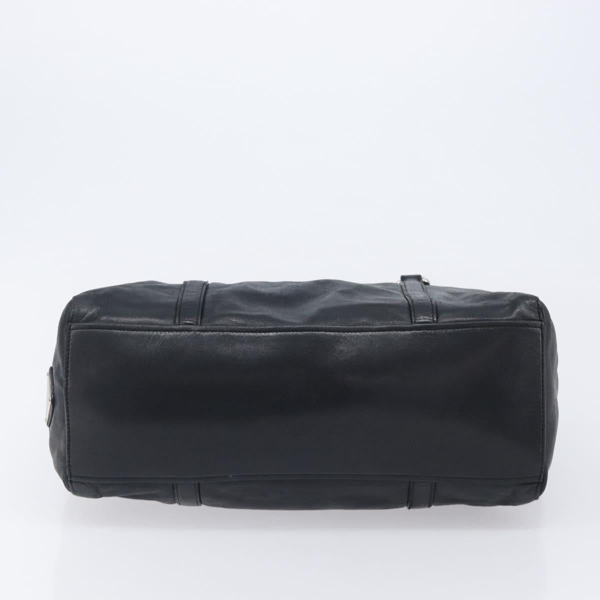 PRADA Ready Lock Shoulder Bag Leather Black Silver BR3282 Auth am13083V
