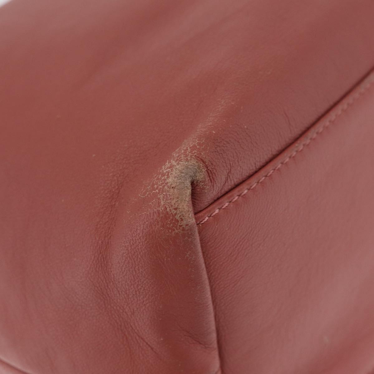 Jimmy Choo Juno Shoulder Bag Leather Pink Gold Tone Auth am13084A