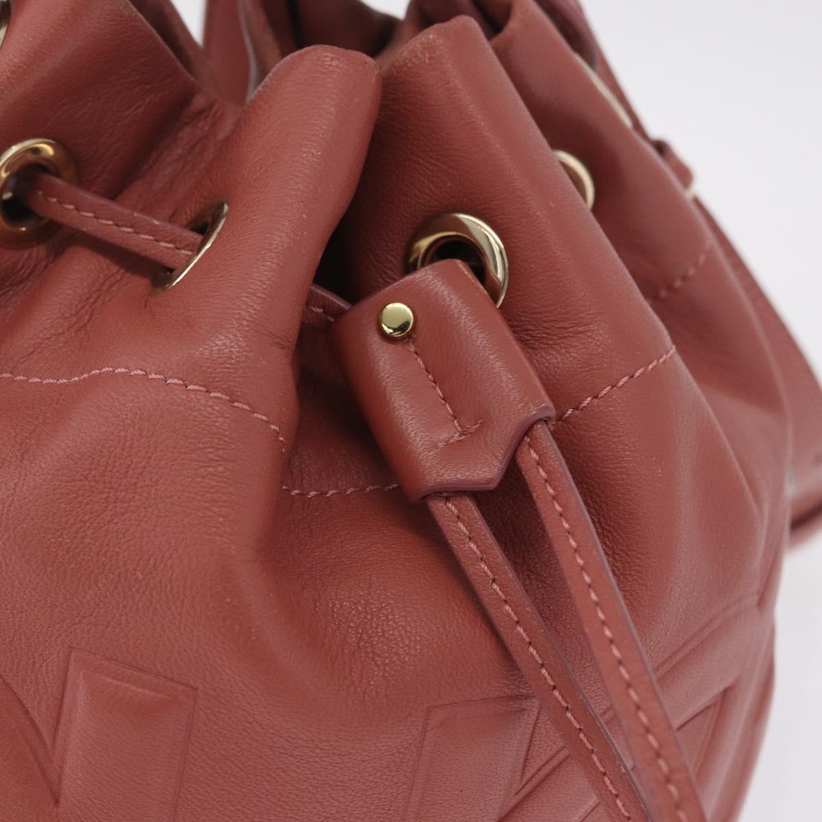 Jimmy Choo Juno Shoulder Bag Leather Pink Gold Tone Auth am13084A