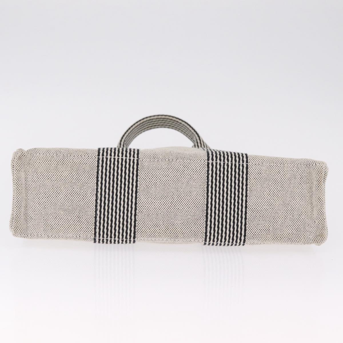 HERMES New Fourre Tout PM Hand Bag Canvas Gray Black Auth am13085V