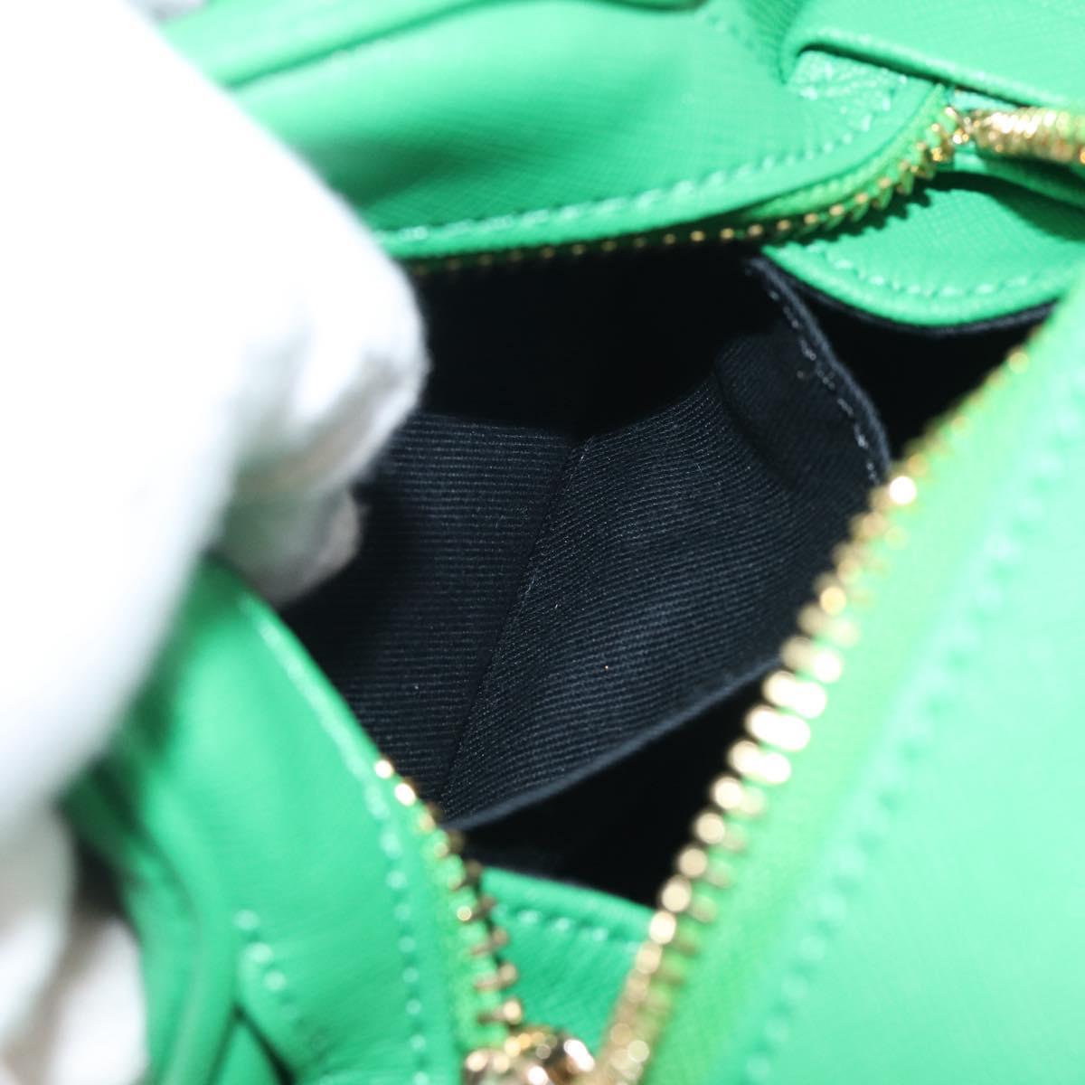 Vivienne Westwood MINI YASMINE Orb Hand Bag Leather Green Gold Auth am13089V
