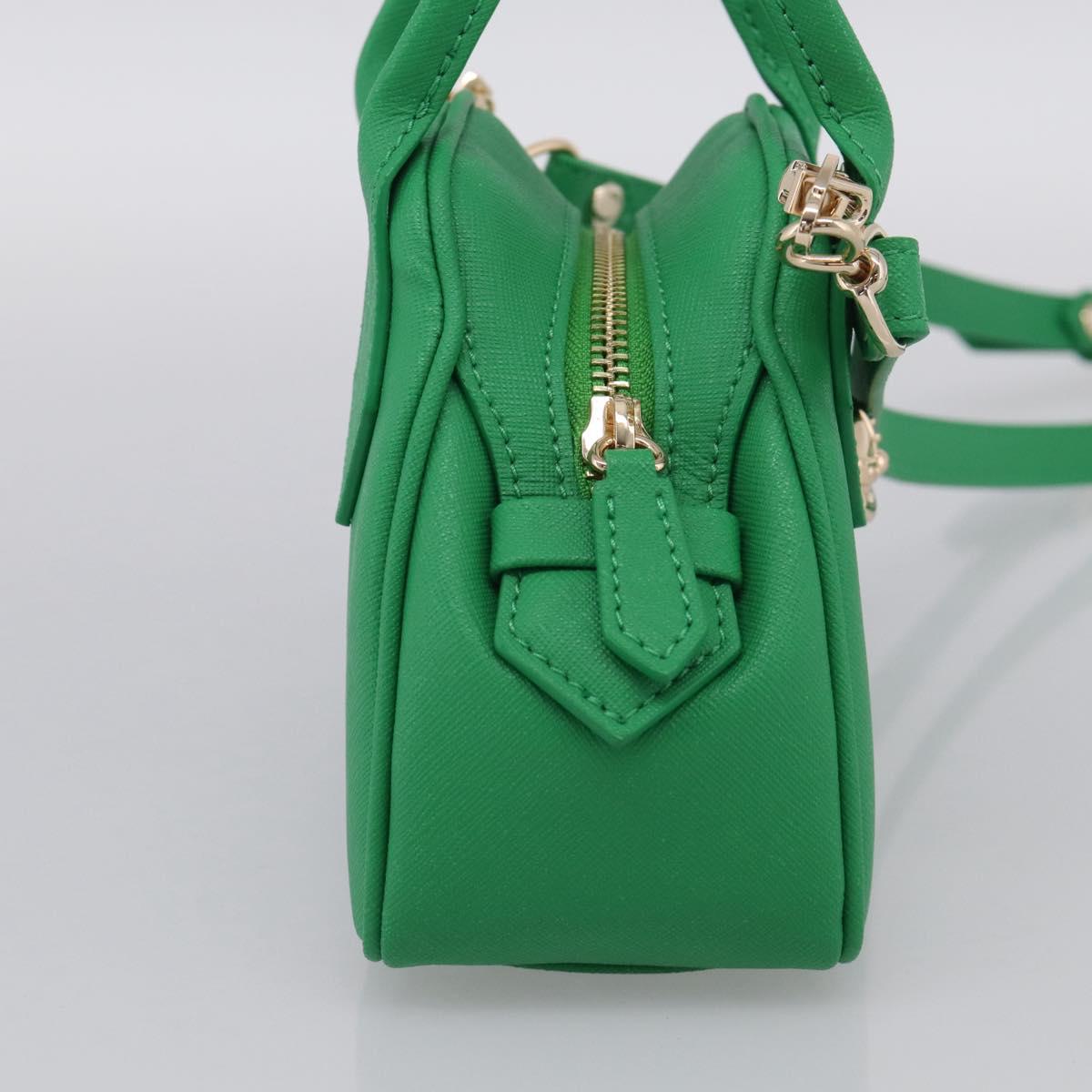 Vivienne Westwood MINI YASMINE Orb Hand Bag Leather Green Gold Auth am13089V