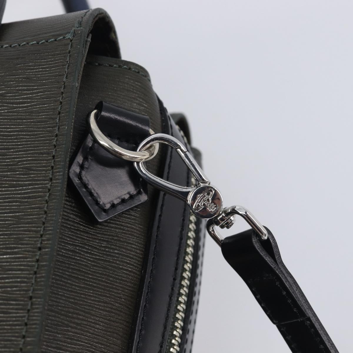Vivienne Westwood Hand Bag Leather Green Silver Auth am13090A