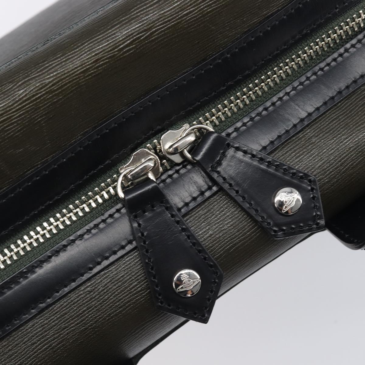 Vivienne Westwood Hand Bag Leather Green Silver Auth am13090A