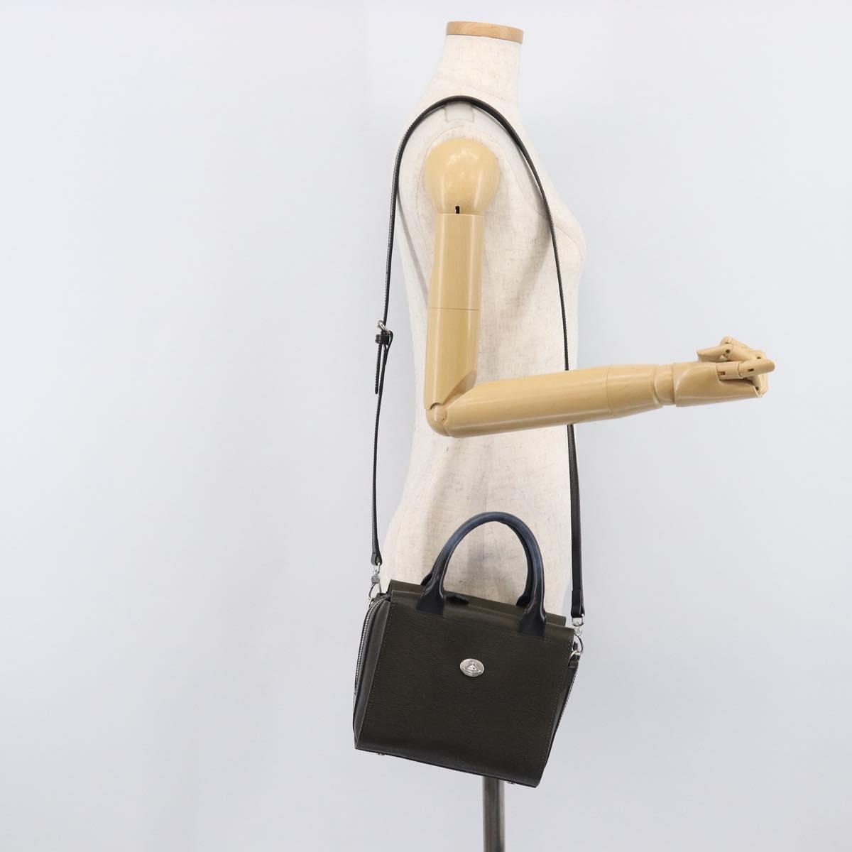 Vivienne Westwood Hand Bag Leather Green Silver Auth am13090A