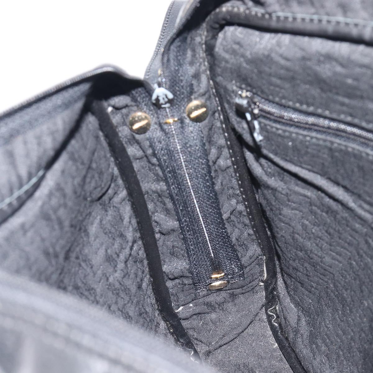 Saint Laurent Cassandra Logo Shoulder Bag Leather Black Gold Tone Auth am13091A