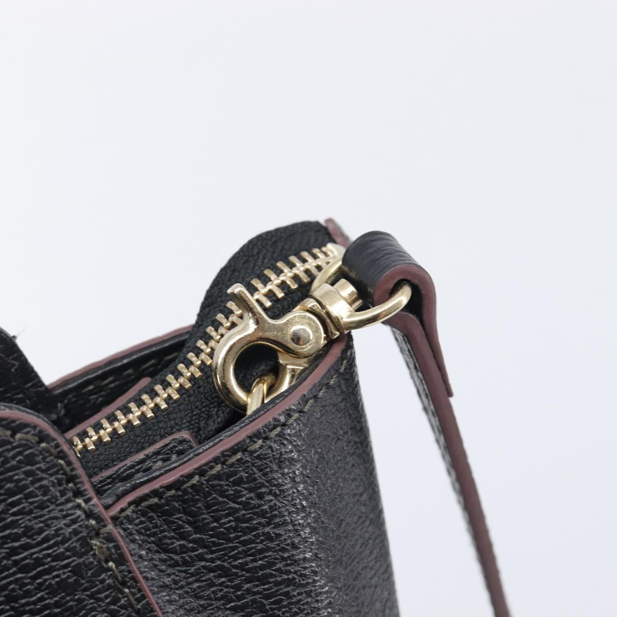Vivienne Westwood Hand Bag Leather Black Gold Tone Auth am13092V