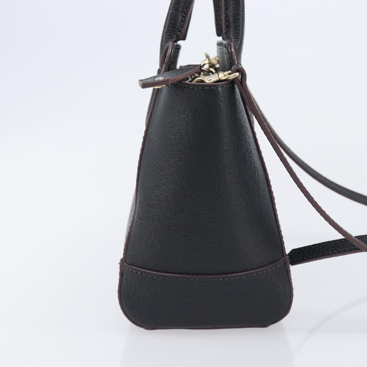 Vivienne Westwood Hand Bag Leather Black Gold Tone Auth am13092V