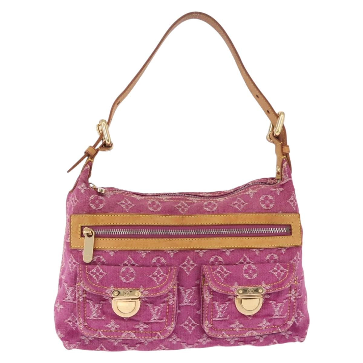 LOUIS VUITTON Monogram Denim Buggy PM Shoulder Bag Pink M95212 LV Auth am13094V