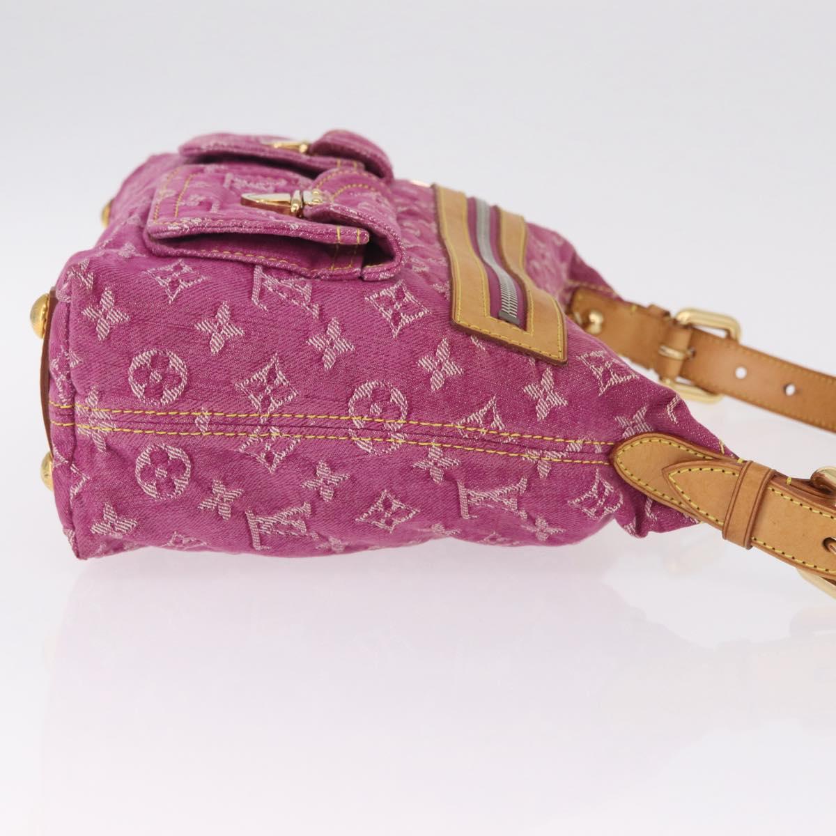 LOUIS VUITTON Monogram Denim Buggy PM Shoulder Bag Pink M95212 LV Auth am13094V