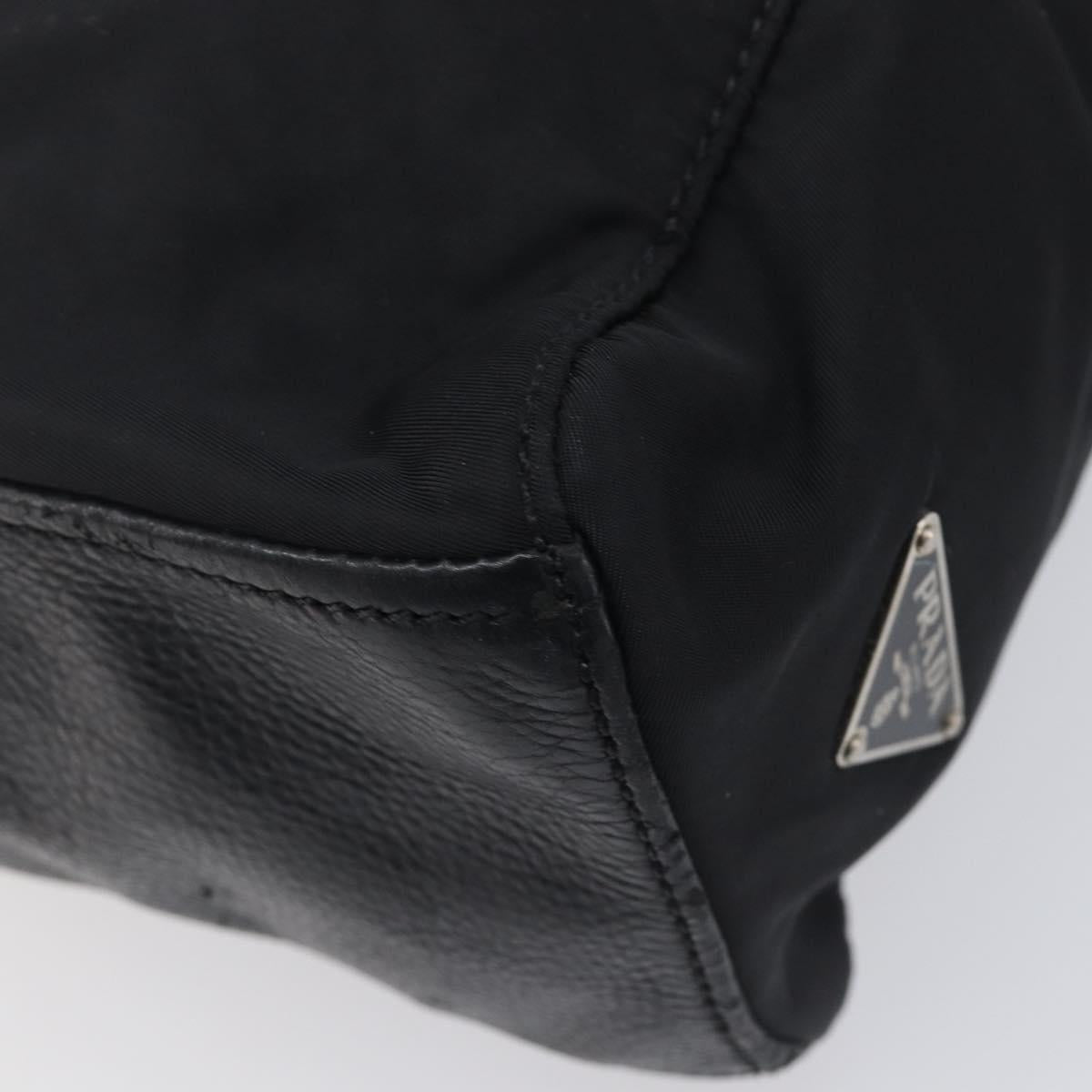 PRADA Shoulder Bag Nylon Black Silver Auth am13098A