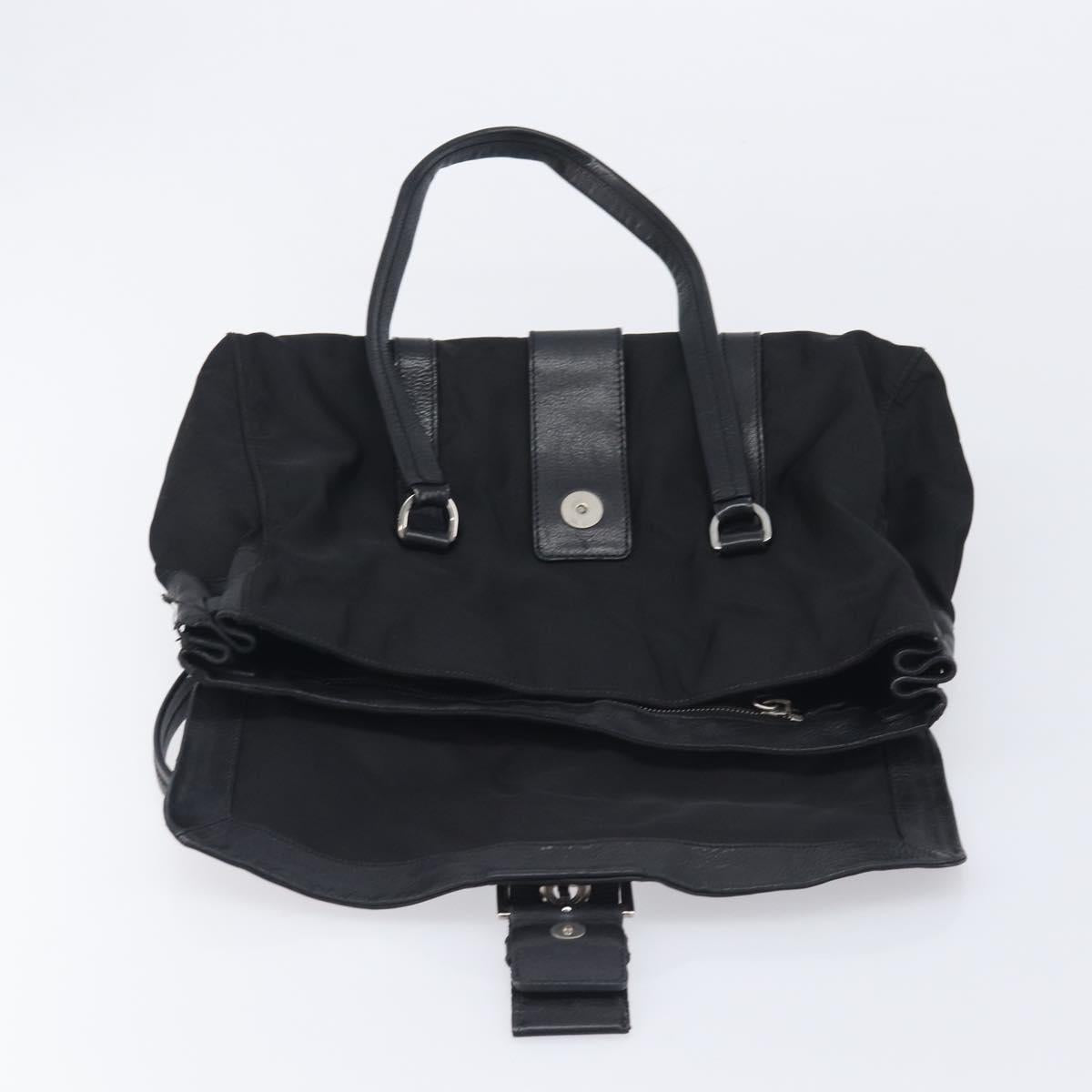 PRADA Shoulder Bag Nylon Black Silver Auth am13098A