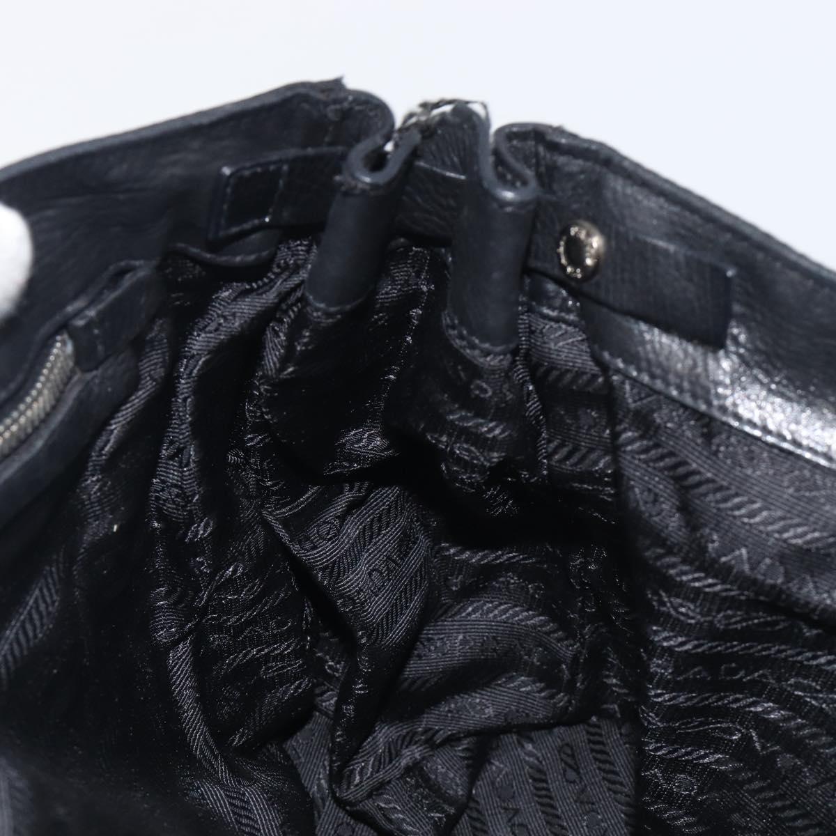 PRADA Shoulder Bag Nylon Black Silver Auth am13098A