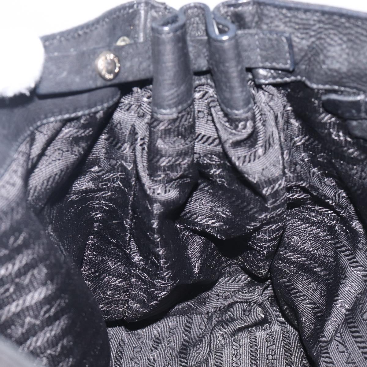 PRADA Shoulder Bag Nylon Black Silver Auth am13098A