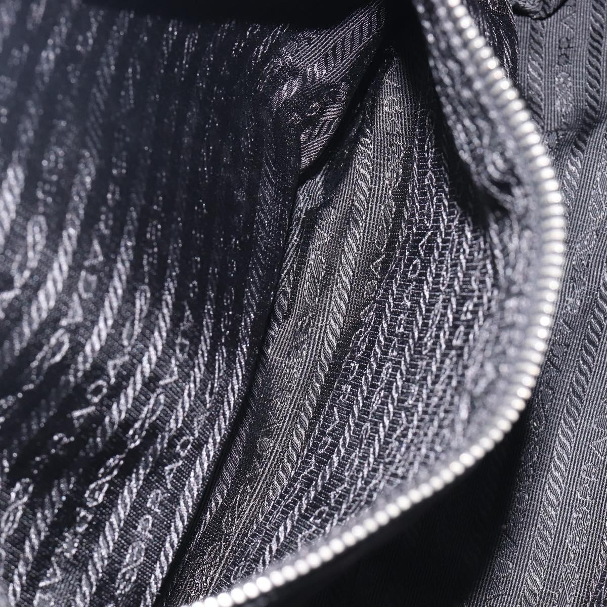PRADA Shoulder Bag Nylon Black Silver Auth am13098A