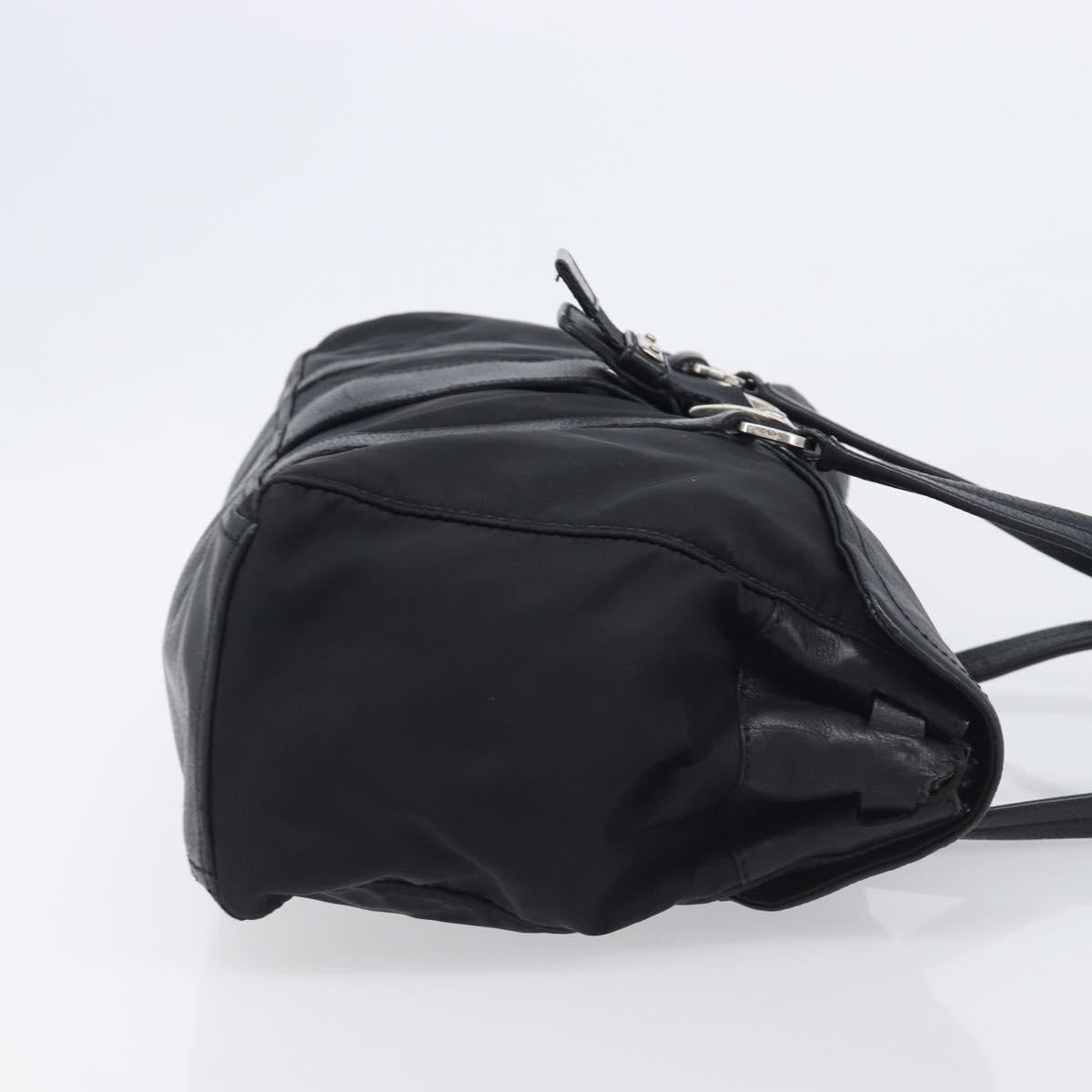 PRADA Shoulder Bag Nylon Black Silver Auth am13098A