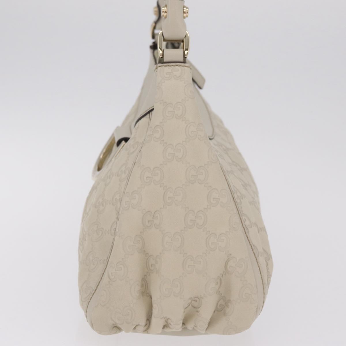 GUCCI GuccissimaGG Abbey Hand Bag Leather White Gold Tone 190525 Auth am13101V