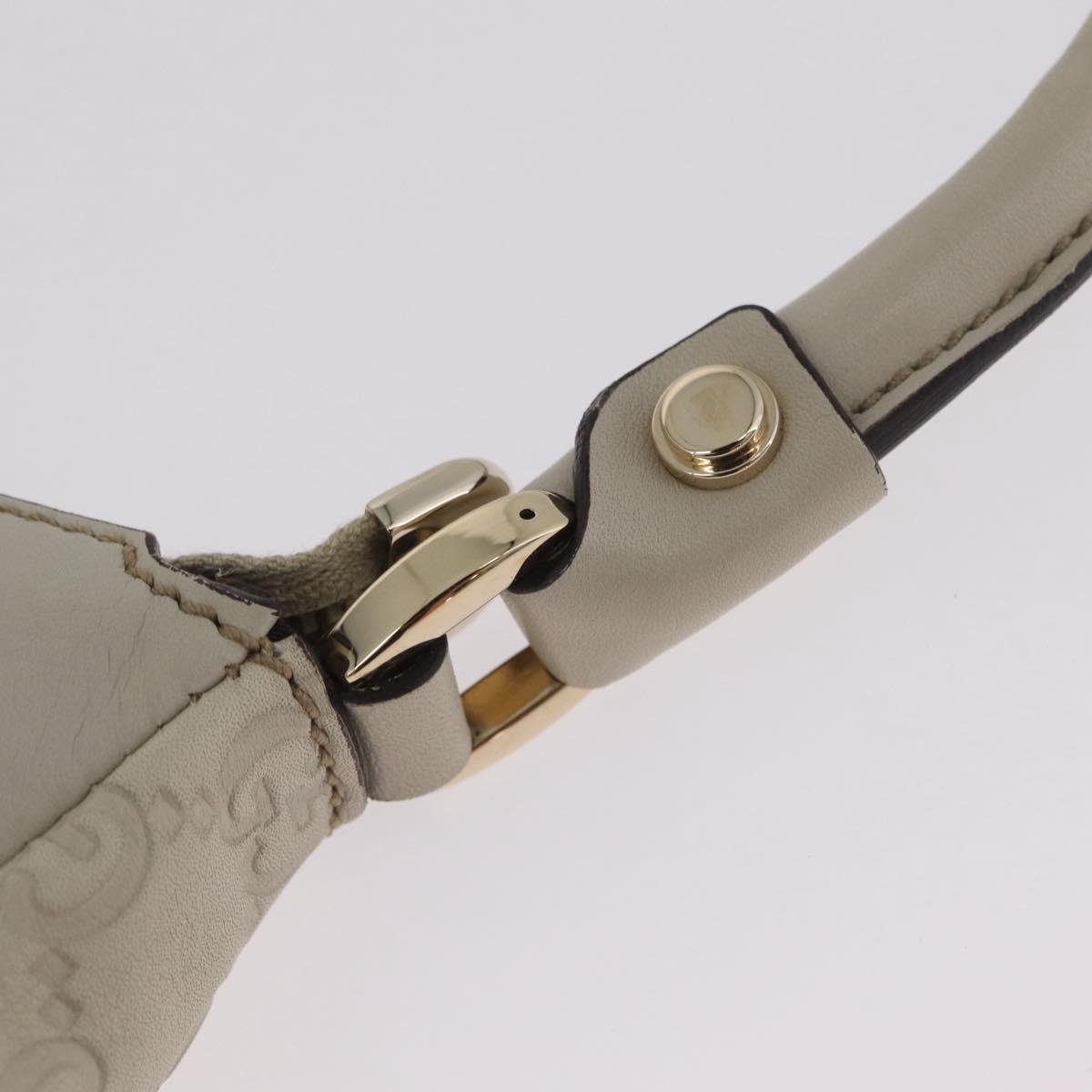GUCCI GuccissimaGG Abbey Hand Bag Leather White Gold Tone 190525 Auth am13101V