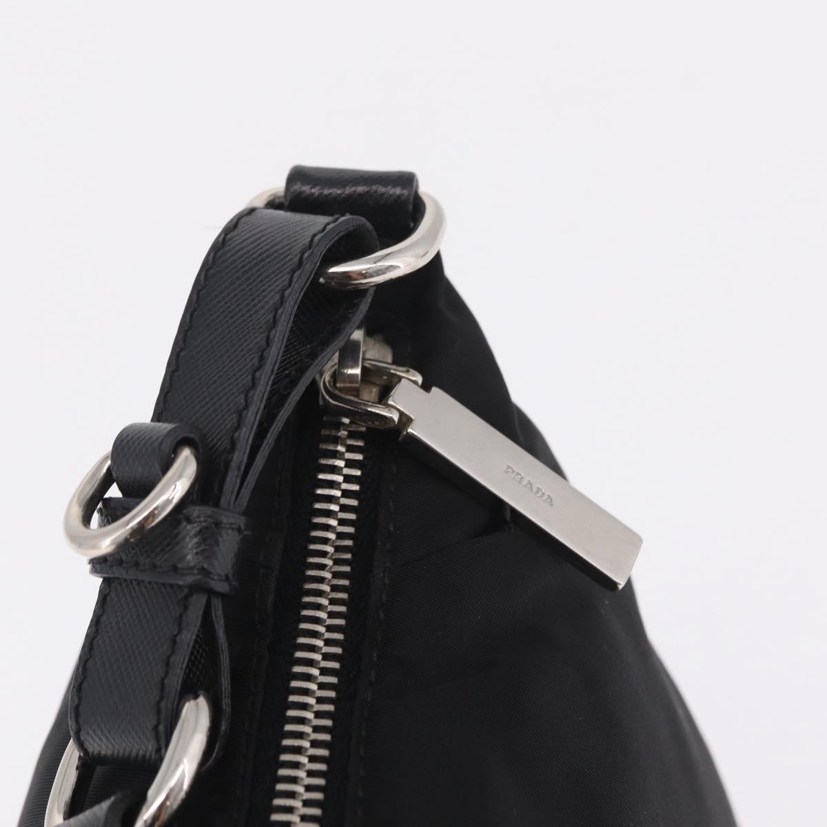 PRADA Shoulder Bag Nylon Black Silver Auth am13104V