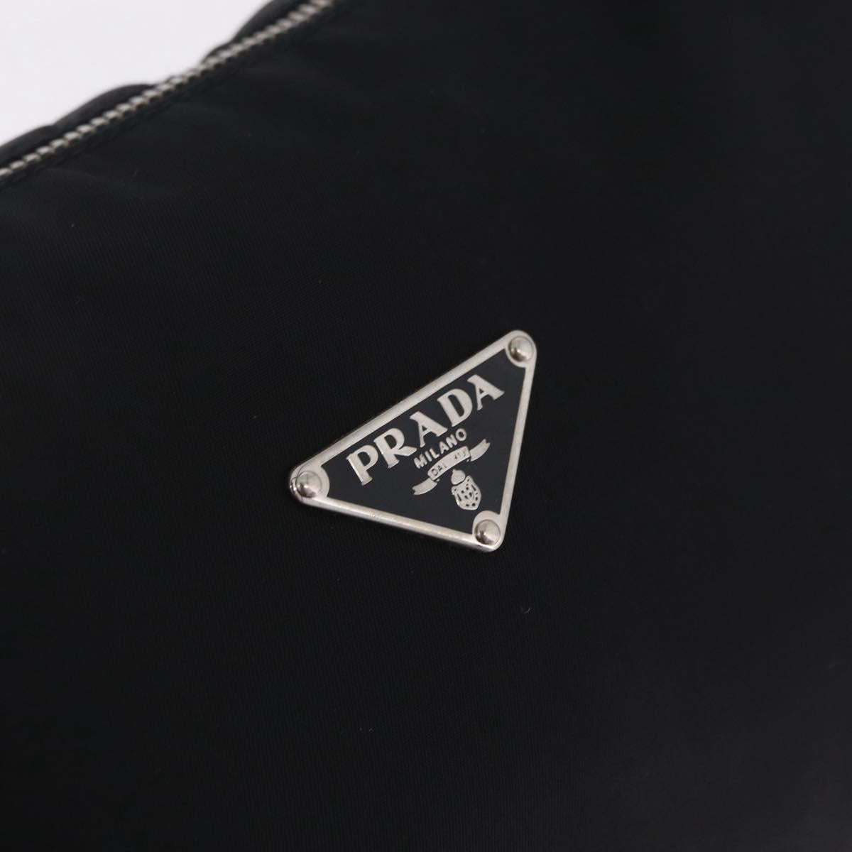 PRADA Shoulder Bag Nylon Black Silver Auth am13104V