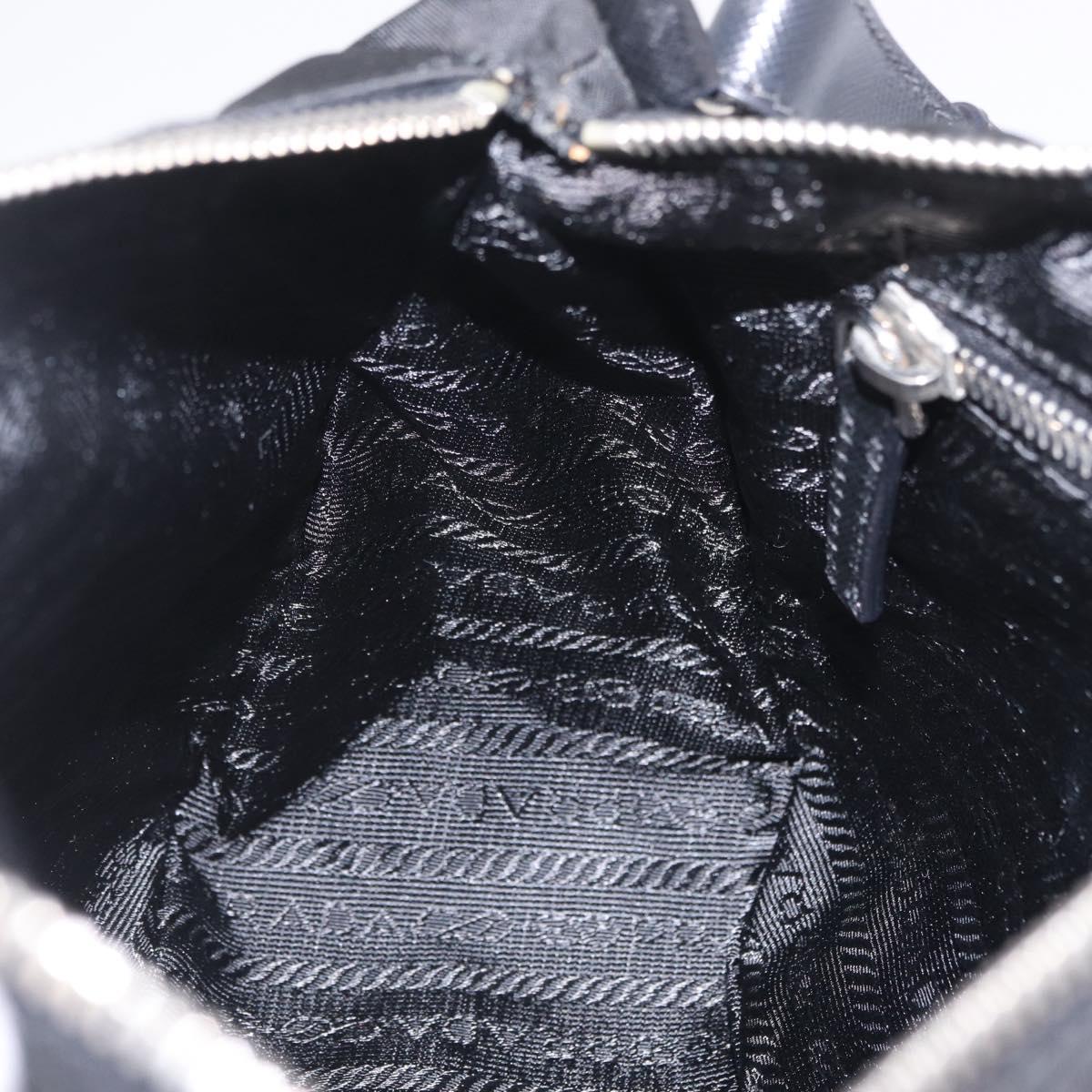 PRADA Shoulder Bag Nylon Black Silver Auth am13104V