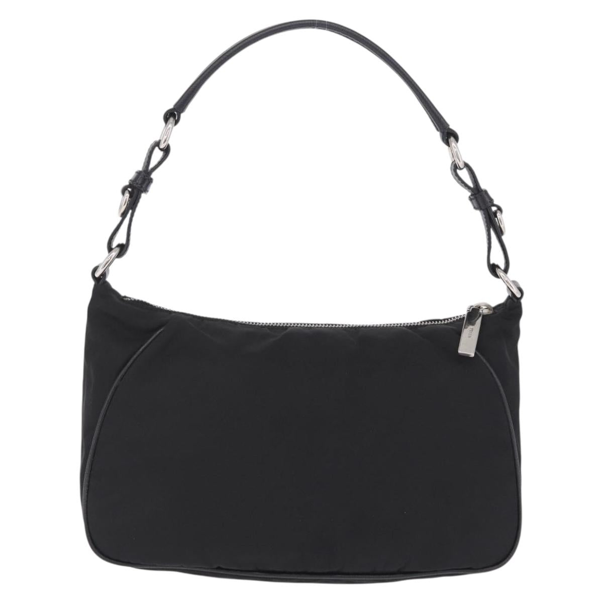 PRADA Shoulder Bag Nylon Black Silver Auth am13104V