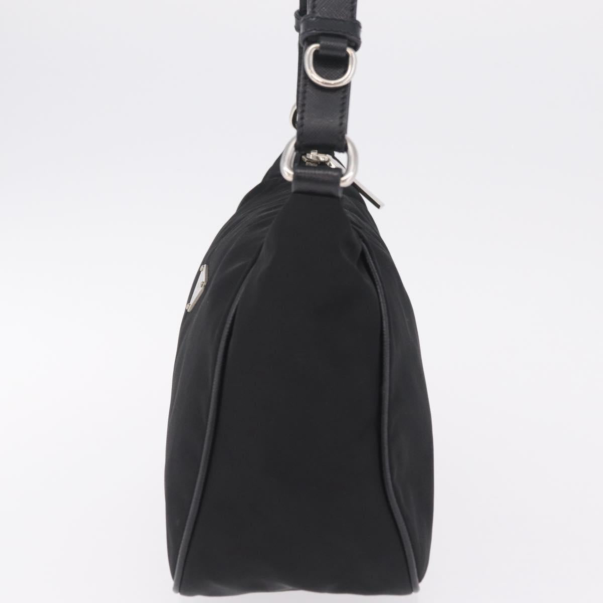 PRADA Shoulder Bag Nylon Black Silver Auth am13104V