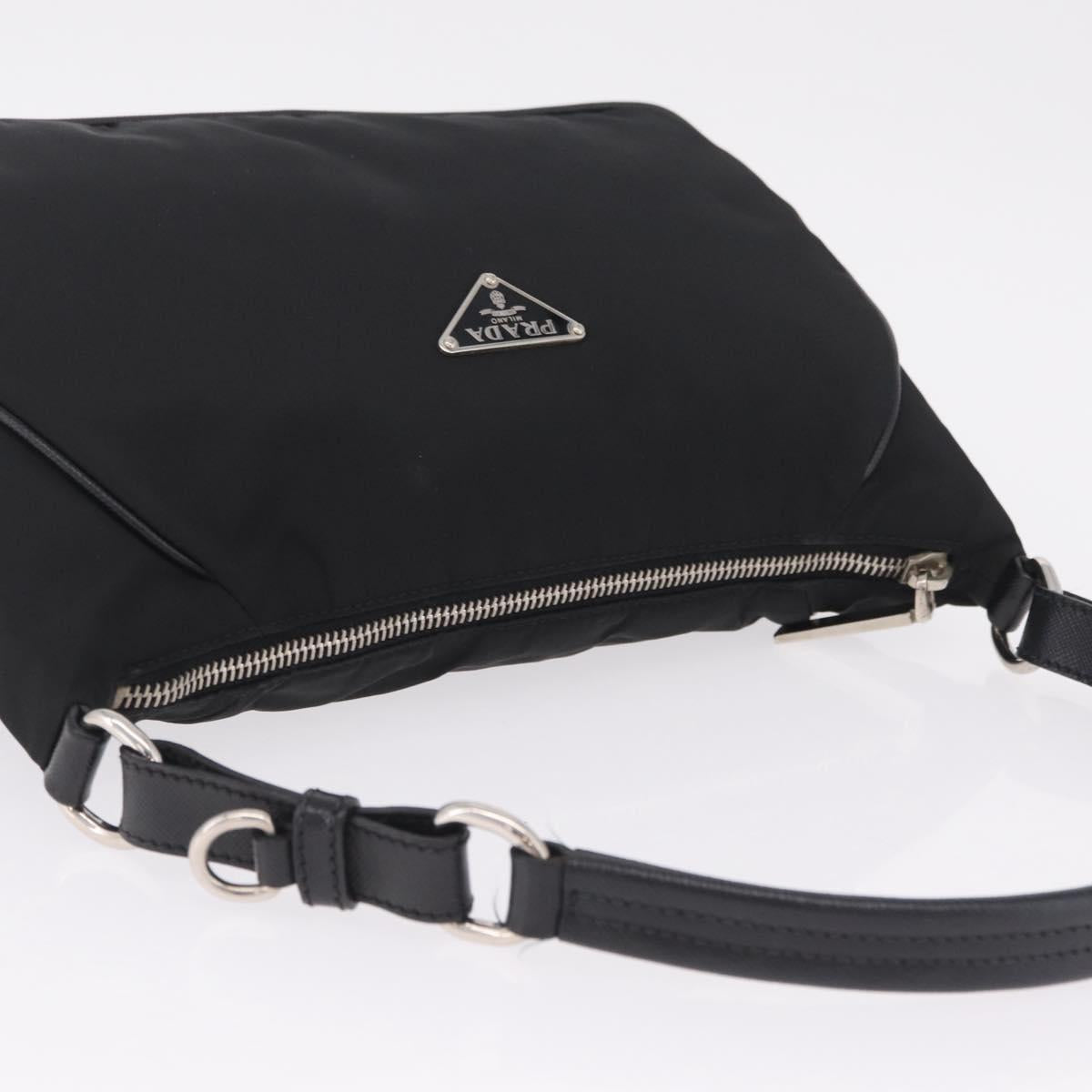 PRADA Shoulder Bag Nylon Black Silver Auth am13104V