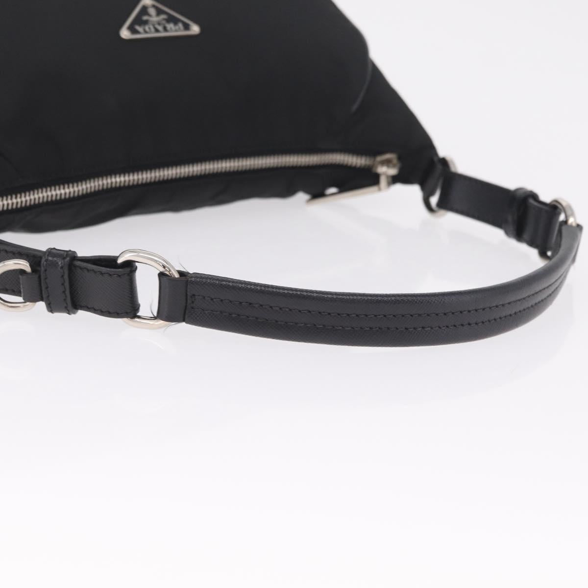 PRADA Shoulder Bag Nylon Black Silver Auth am13104V