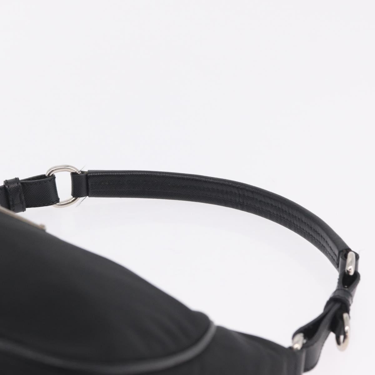 PRADA Shoulder Bag Nylon Black Silver Auth am13104V