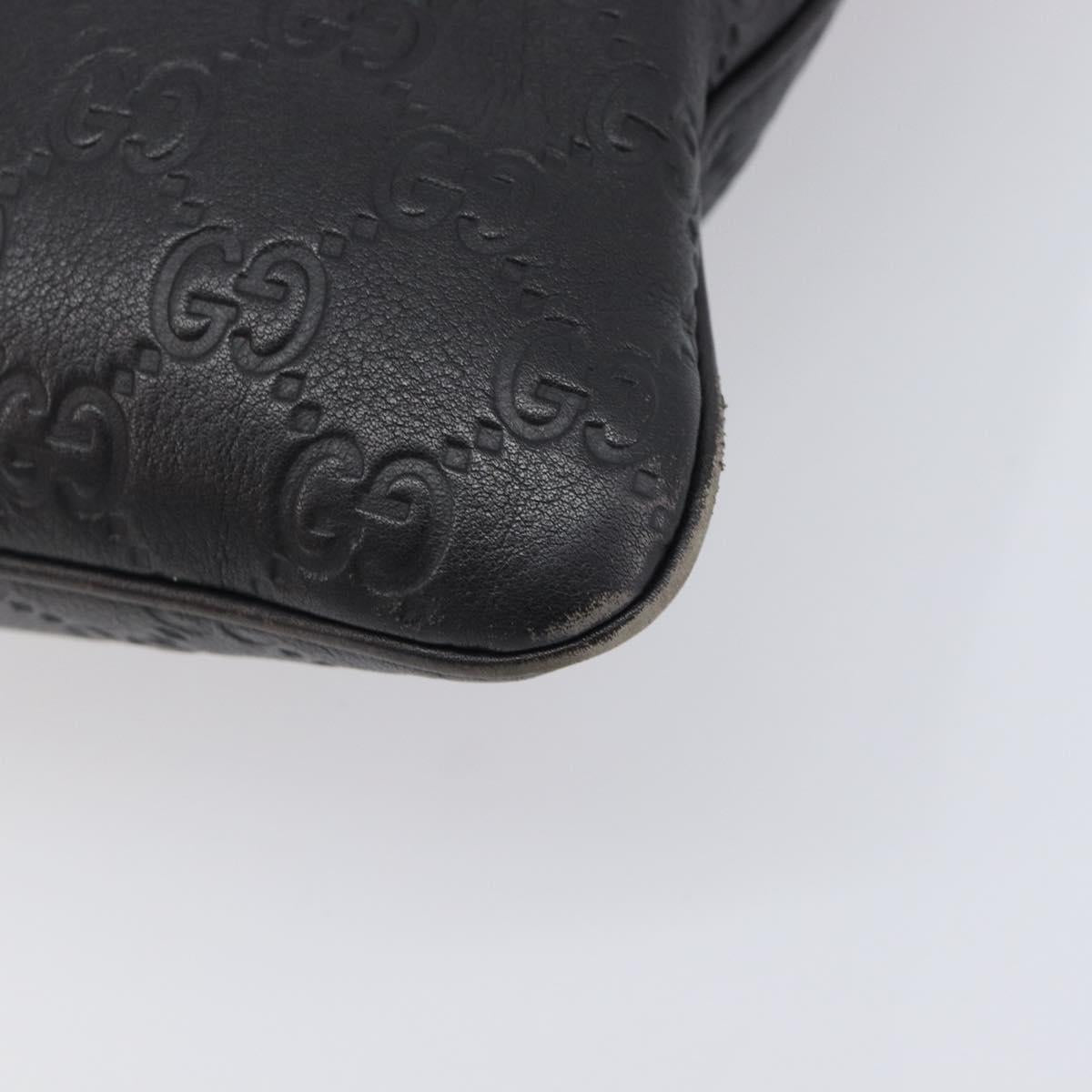 GUCCI GuccissimaGG Shoulder Bag Leather Black Gold Tone 201446 Auth am13105V