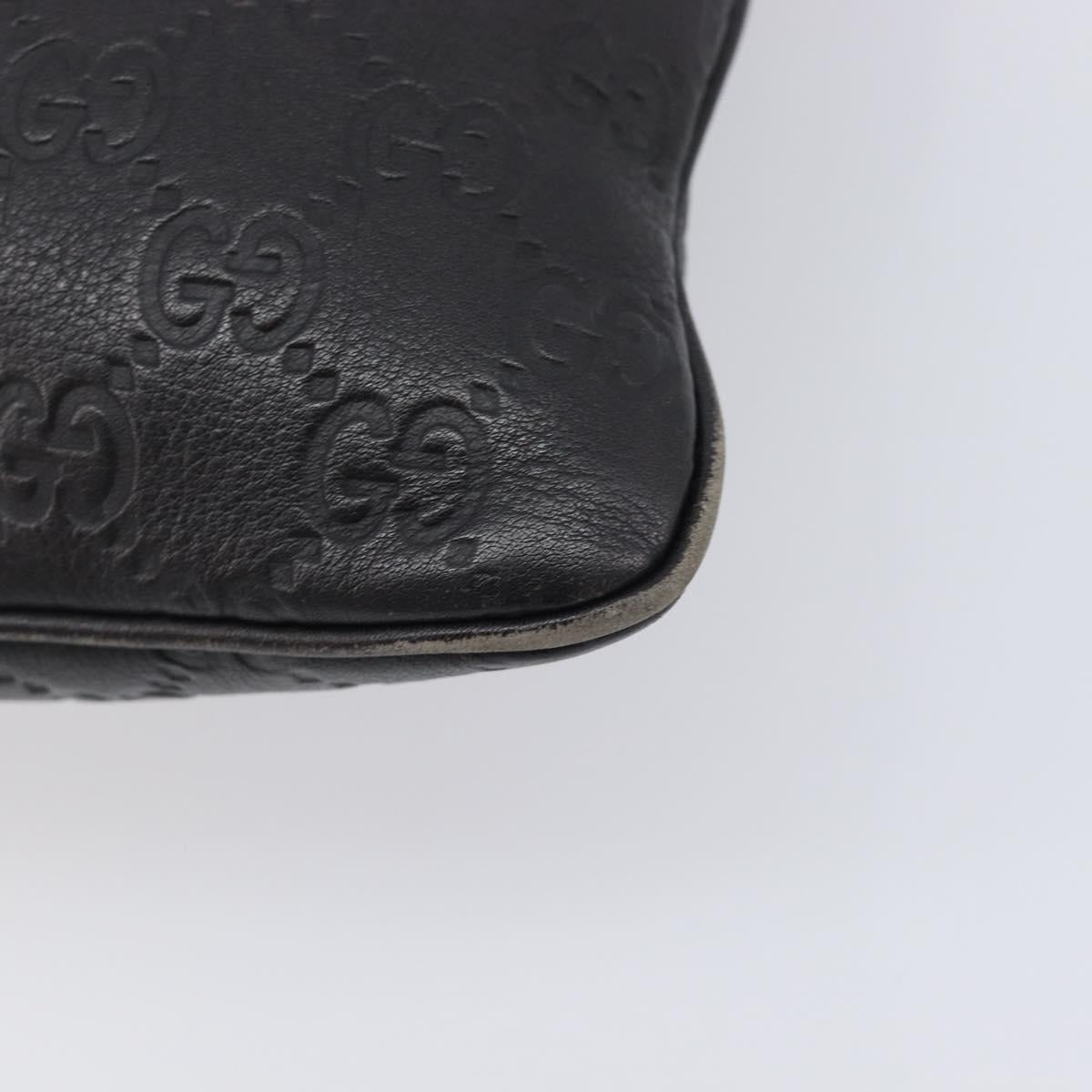 GUCCI GuccissimaGG Shoulder Bag Leather Black Gold Tone 201446 Auth am13105V