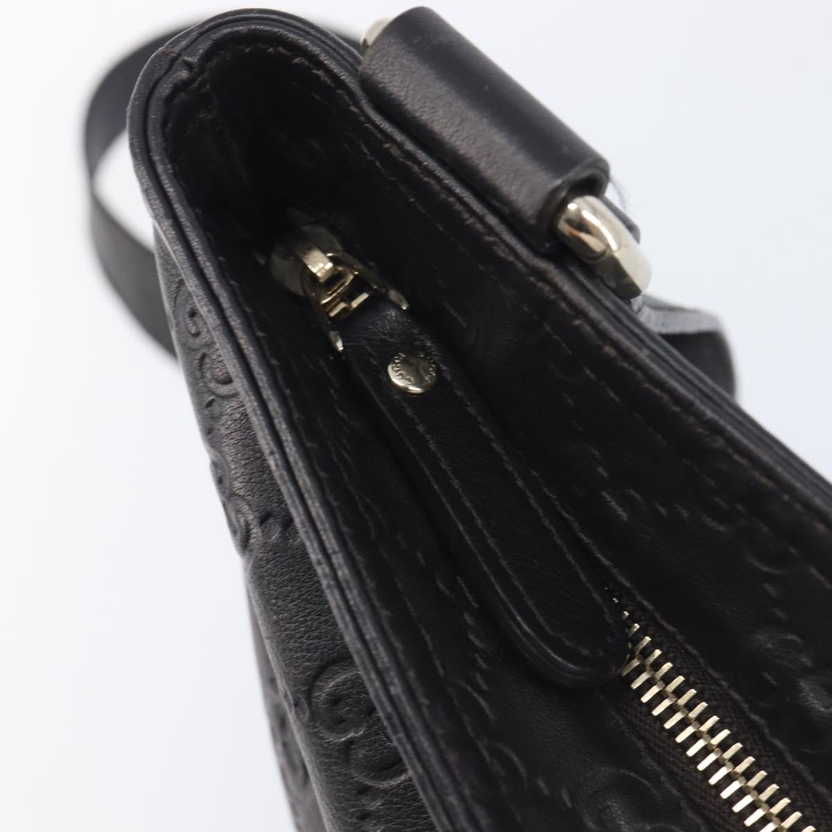 GUCCI GuccissimaGG Shoulder Bag Leather Black Gold Tone 201446 Auth am13105V