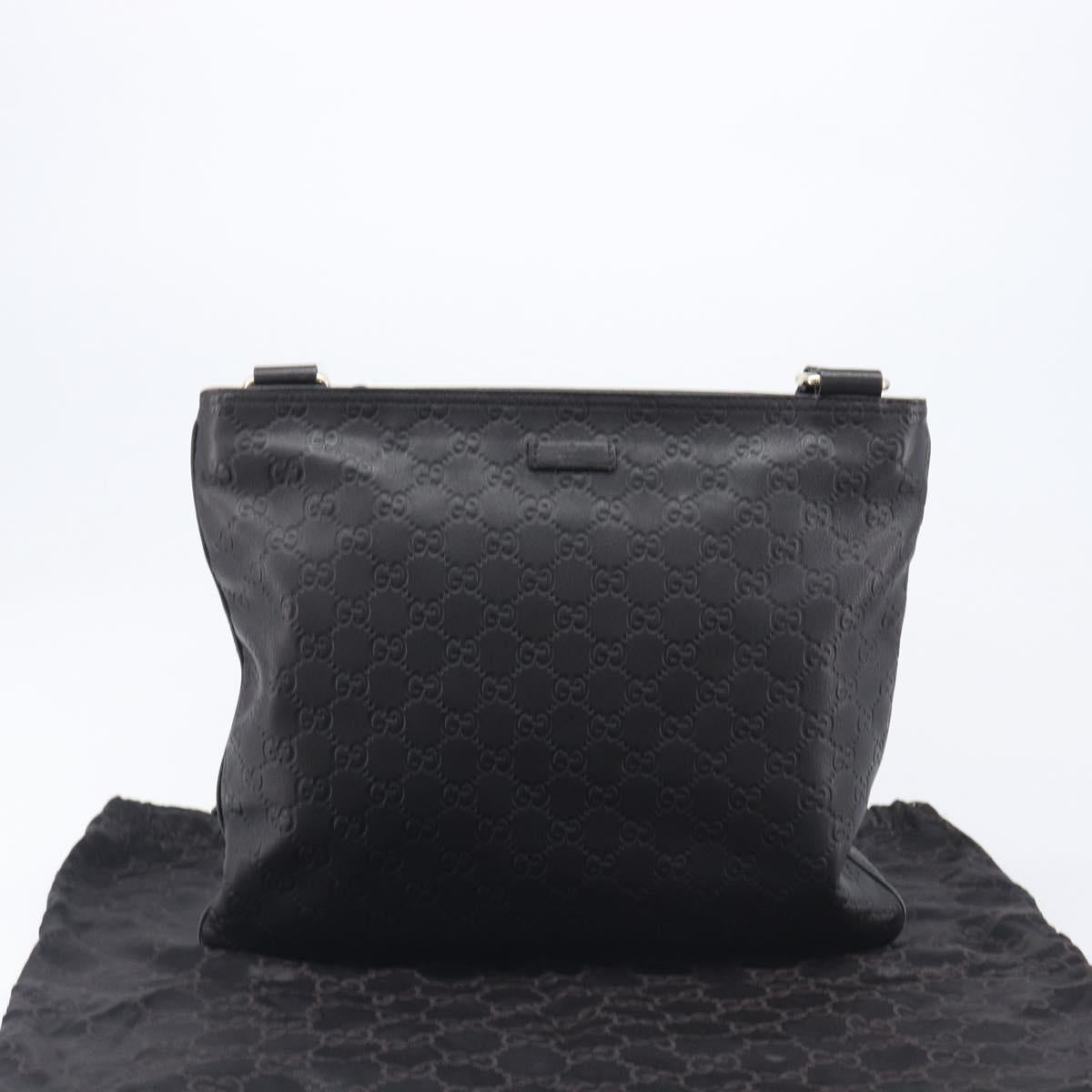 GUCCI GuccissimaGG Shoulder Bag Leather Black Gold Tone 201446 Auth am13105V