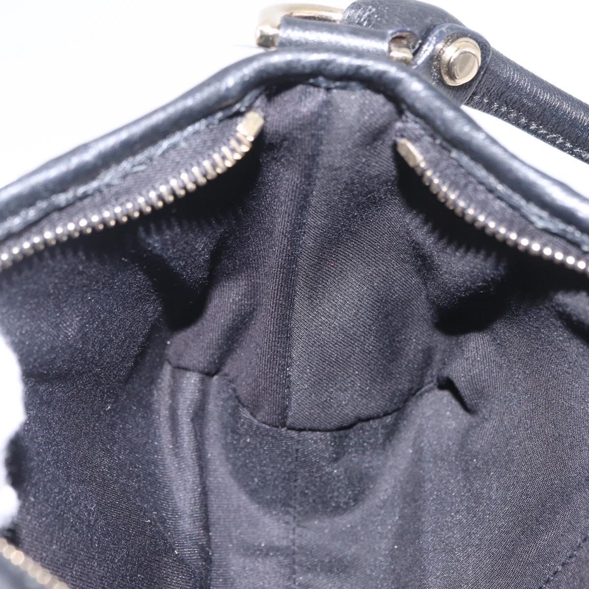 GUCCI Abbey Shoulder Bag Leather Black Gold Tone 130939 Auth am13107V
