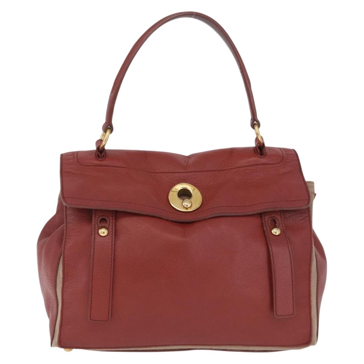 Saint Laurent Muse To Hand Bag Leather Brown Gold Tone 229680 Auth am13115A