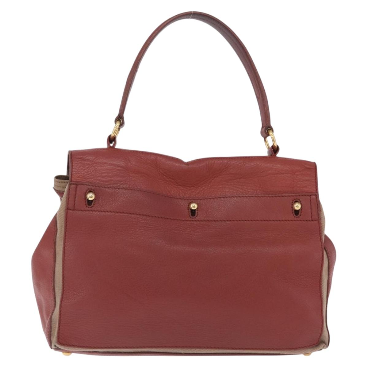 Saint Laurent Muse To Hand Bag Leather Brown Gold Tone 229680 Auth am13115A