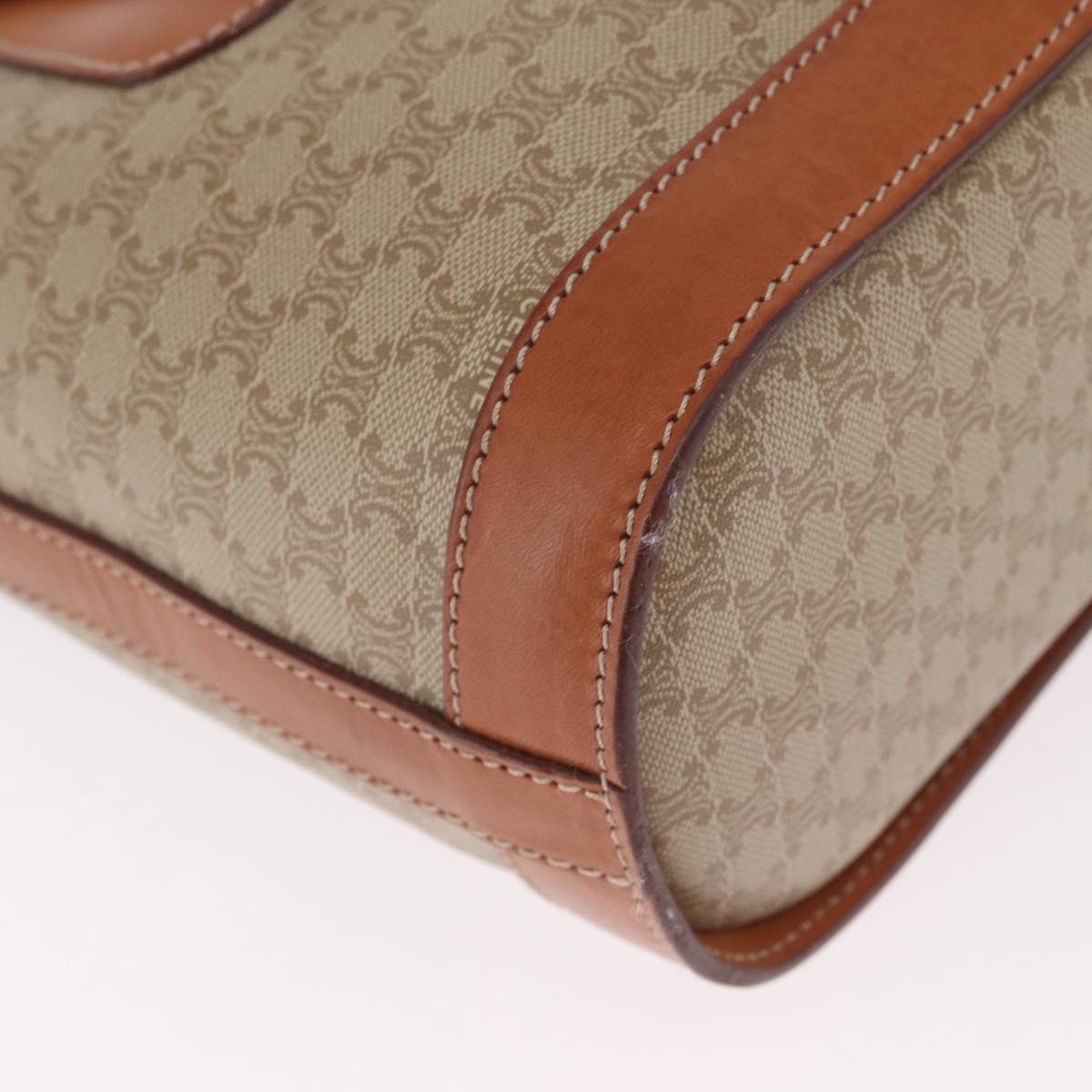 CELINE Macadam Tote Bag PVC Beige Gold Tone Auth am13124V